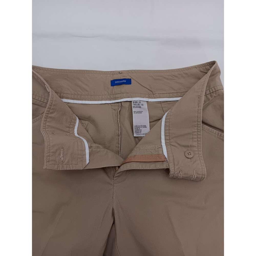 Dockers Womens Size 10 Khaki Capri Pants Cropped Stretch Cotton Blend Casual - Picture 5 of 15